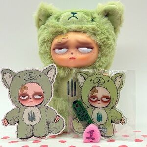 Sleepless Grumpipi Yan Yan Plush • Vinyl Face • GRUMPIPI Art Toy 😴💤
